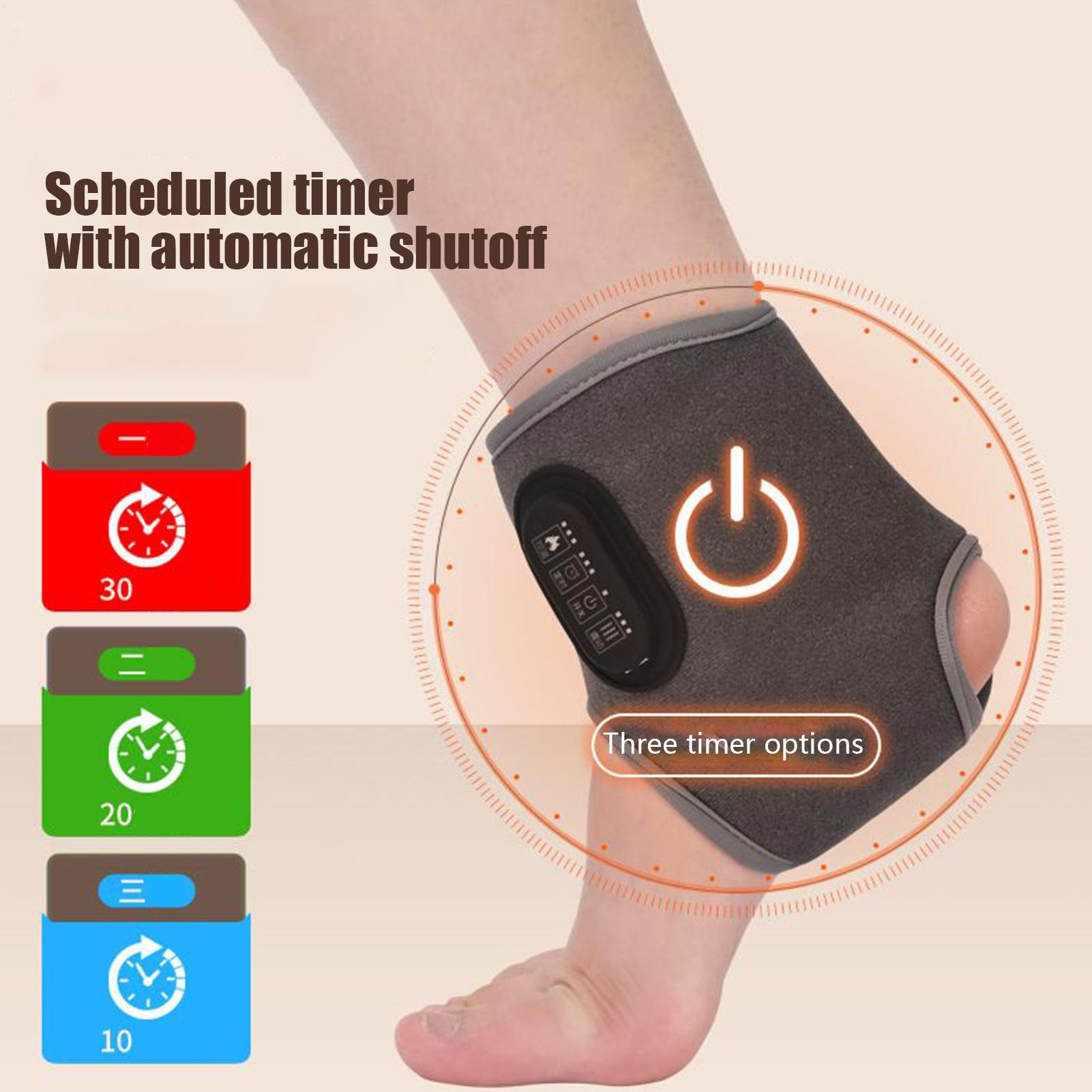 Spa Wellness Usa - 加熱機能付きポータブルフットマッサージャー、痛み緩和のための3モード足首マッサージャー、女性男性へのホームスパウェルネスリラックスギフト