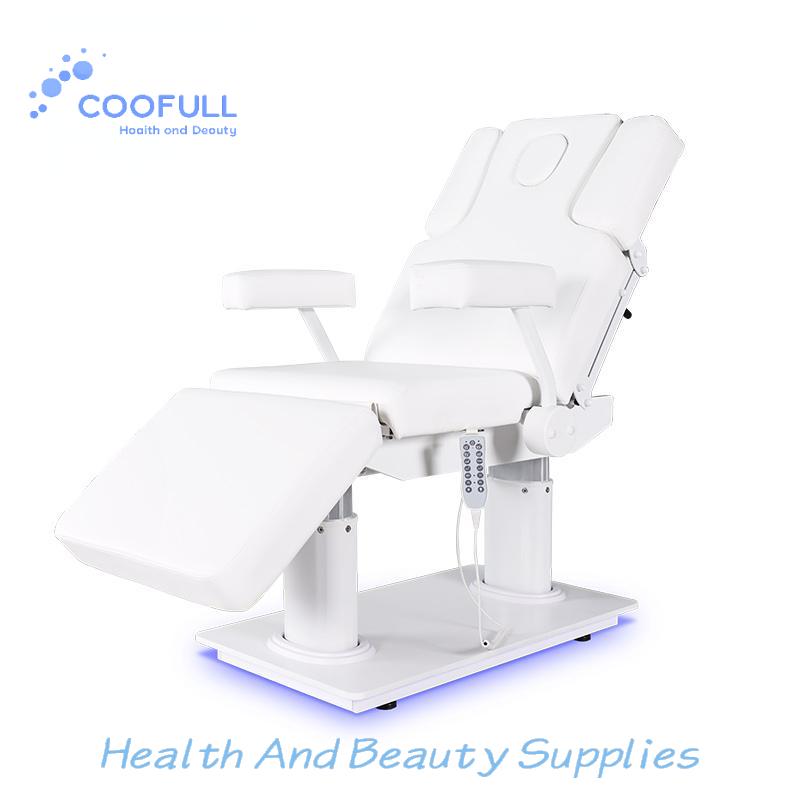 Spa Wellness Usa - Coofull電動調整マッサージベッド、サロン用電動スパウェルネステーブル、5つの調整可能なLEDランプとメモリ機能付き
