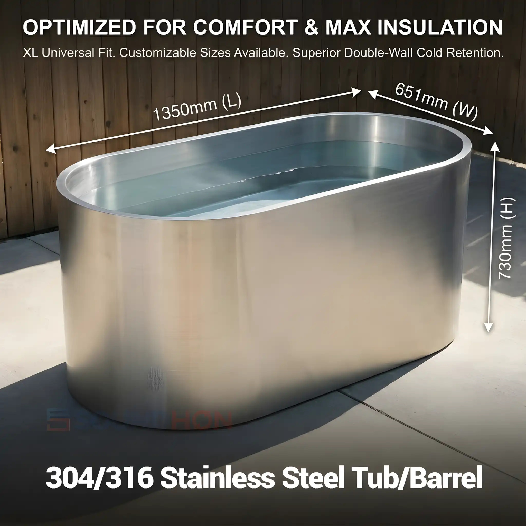 プレミアムマリングレード316ステンレス鋼製アイスバス浴槽、 - Spa Wellness Usa のレビューと価格