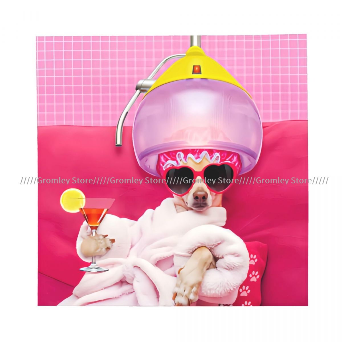 チワワ犬がリラックスしてウェルネススパで横たわる風景を描いた - Spa Wellness Usa のレビューと価格